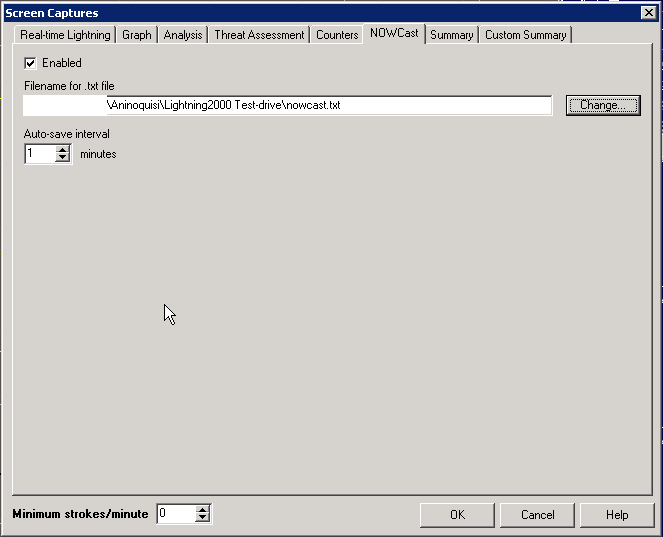 Nowcast Settings Screenshot Nowcast Settings Screenshot